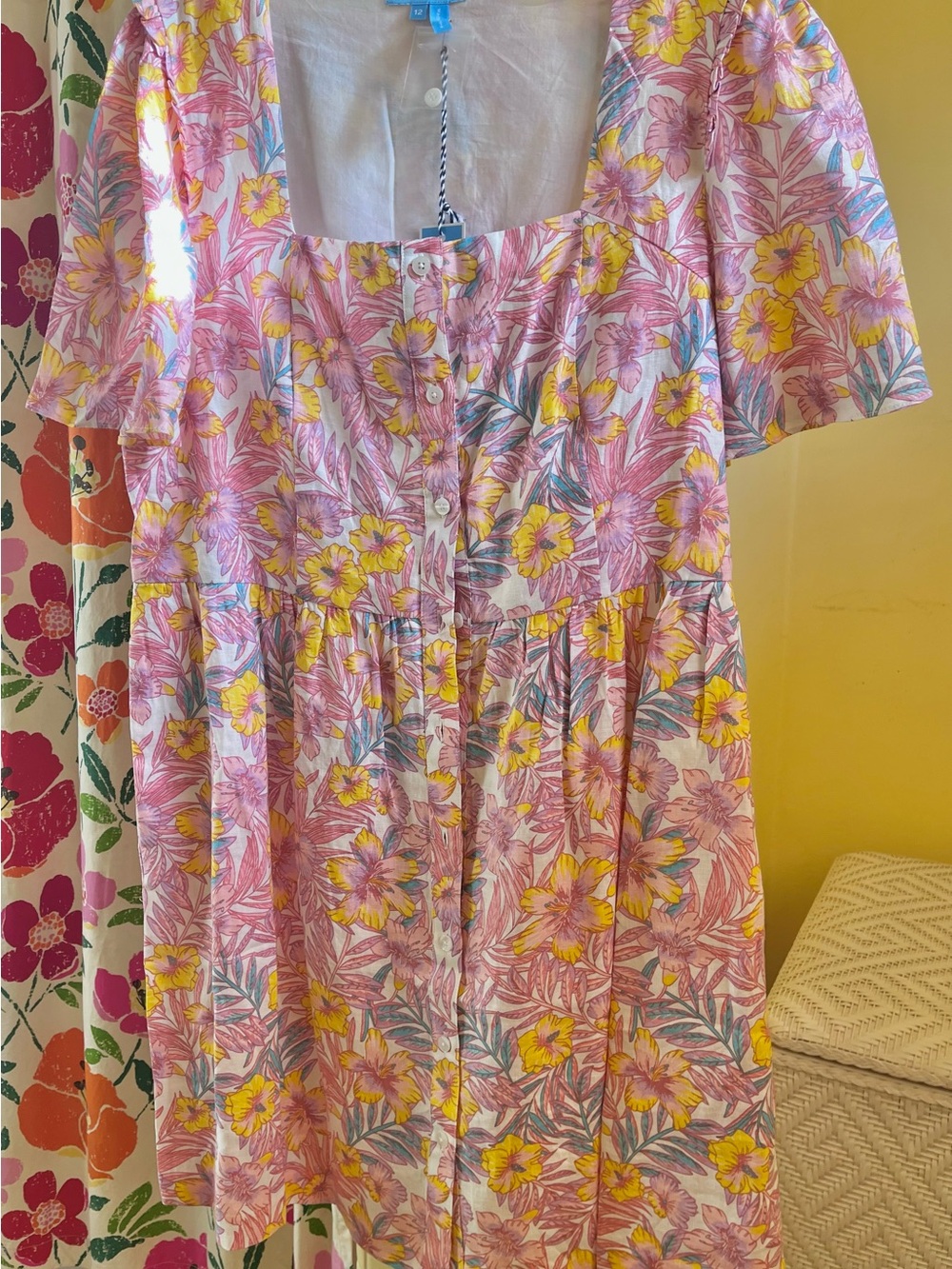 100% Linen Tropical Print Dress| Draper James by Reese Witherspoon